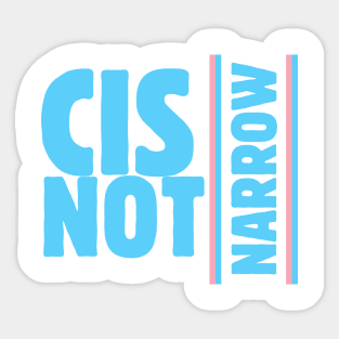 cis not narrow (trans flag blue) Sticker